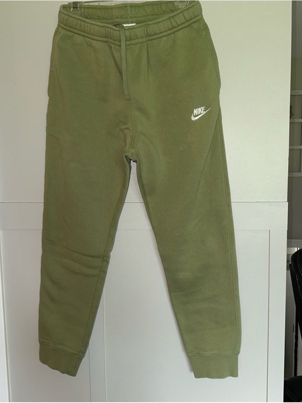 Womens Olive Green Fleece Jogger Pants